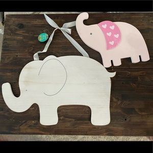 Set of 2 nursery elephant decor